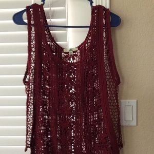 Lace Detail Overlay Top